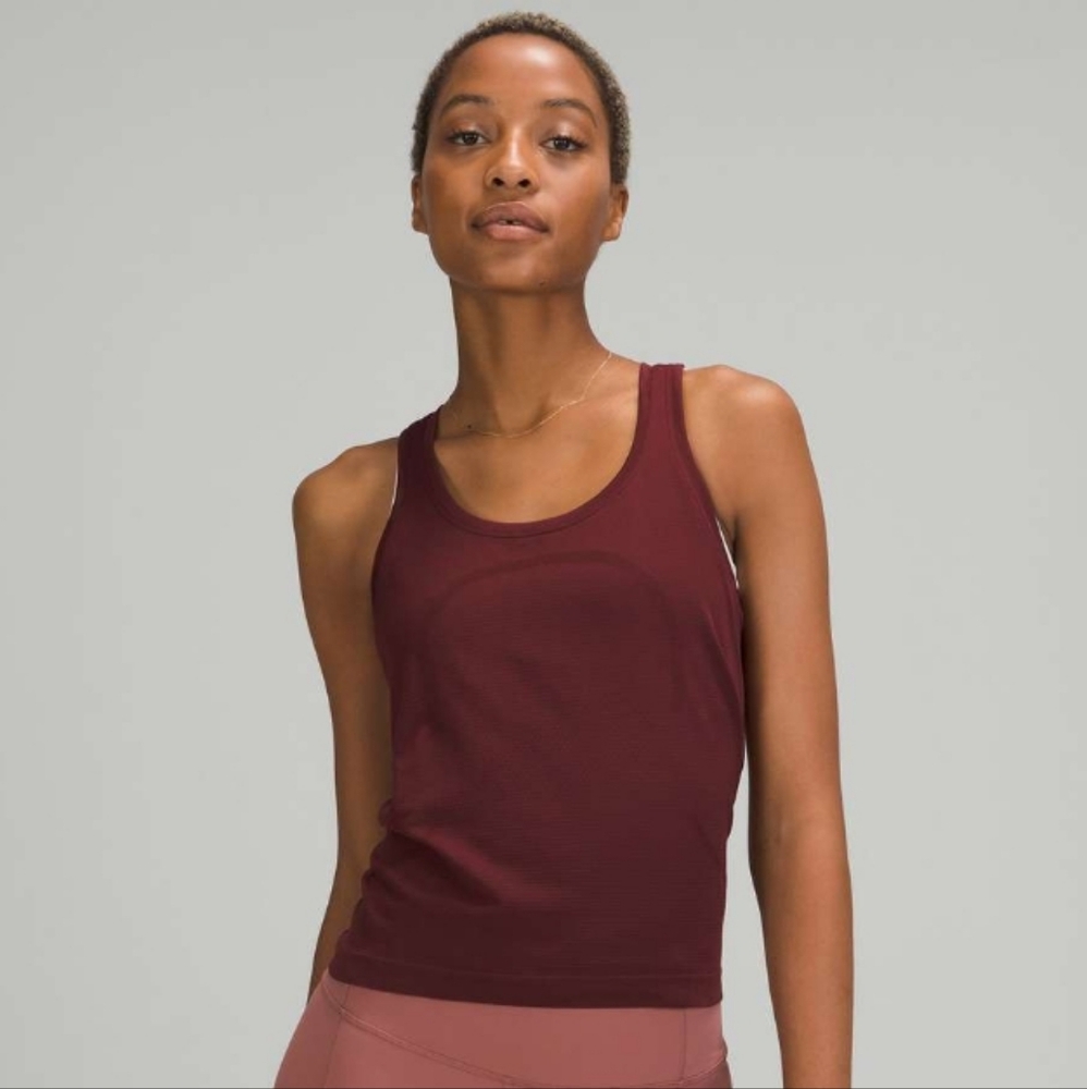 Lululemon Swiftly Race Length Tank Size 6 Red Merlot